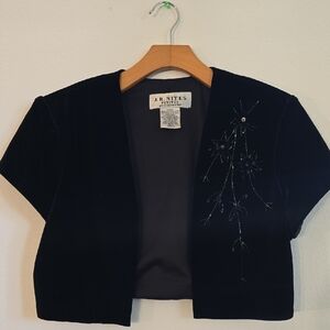 J.R. Nites Black Embroidered Women's Top